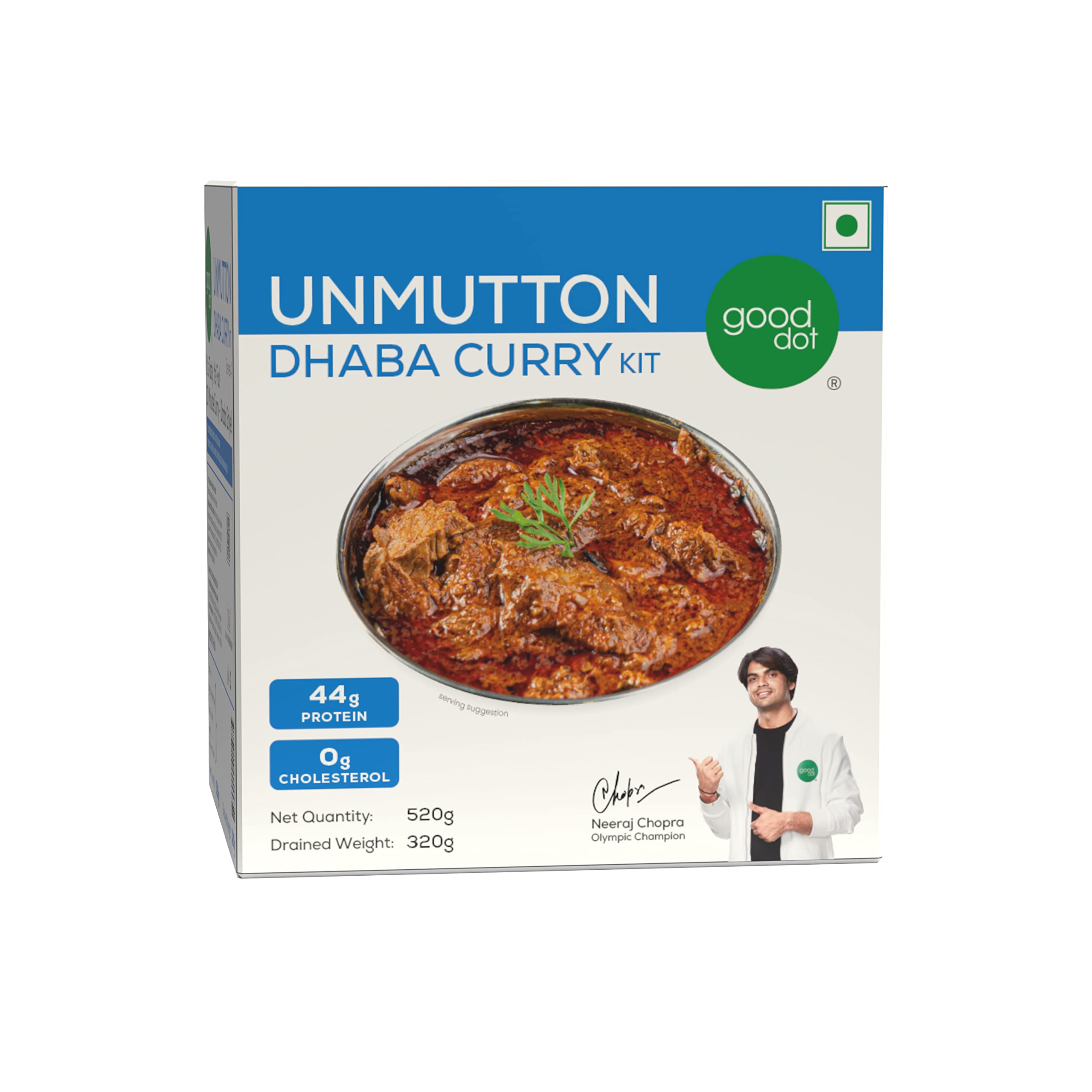 GoodDot UnMutton Dhaba Curry Kit - Instant Curry | Vegetarian & Vegan Friendly | Plant Based Meat | High Protein | Ready to Cook | (Pack of 1) (520g) (B0B53NM522) Amazon Price History, Amazon Price Tracker