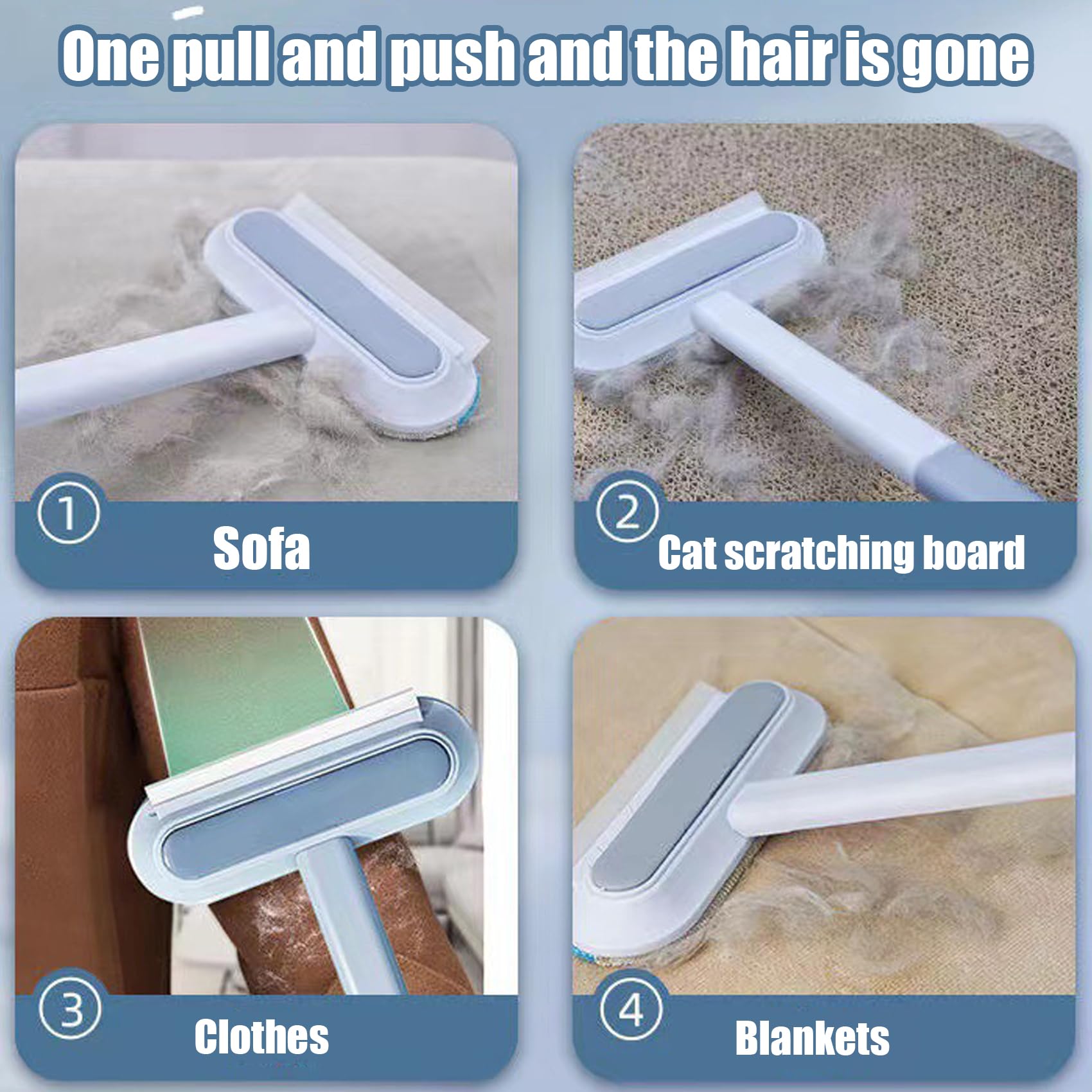 Pets Hair Remover, 4 In 1 Pet Hair Remover, Durable, Reusable, Washable Lint Cleaner for Dog and Cat, Gentle on Furniture, Effective on Carpets, Clothing, Bedding (1pcs)