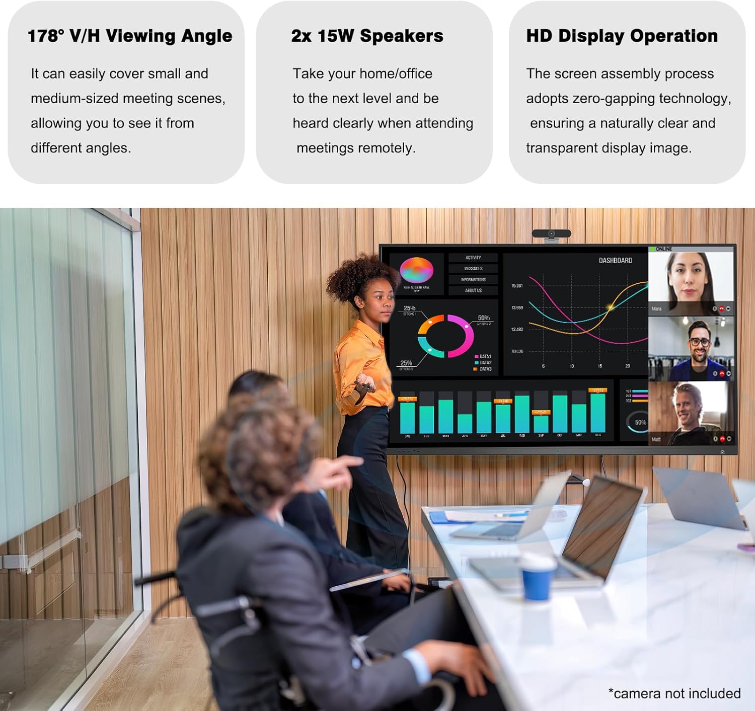 65 Inch Smart Board,4K Touch Screen Interactive Whiteboard, All-in-One Smart Digital Whiteboard for Classroom Home and Business Built in Android 14.0 8+128G with Robust App Ecosystem(Board+Wall Mount)