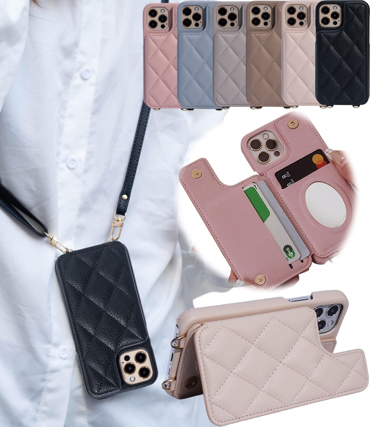 Amazon.co.jp: Liisea ケース iphone13 用の ショルダー キルティング