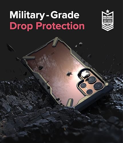 Miniatura 5 de Ringke Fusion-X - Funda compatible con Samsung Galaxy S22 Ultra 5G (2022), parte trasera dura transparente con protección lateral mejorada a prueba