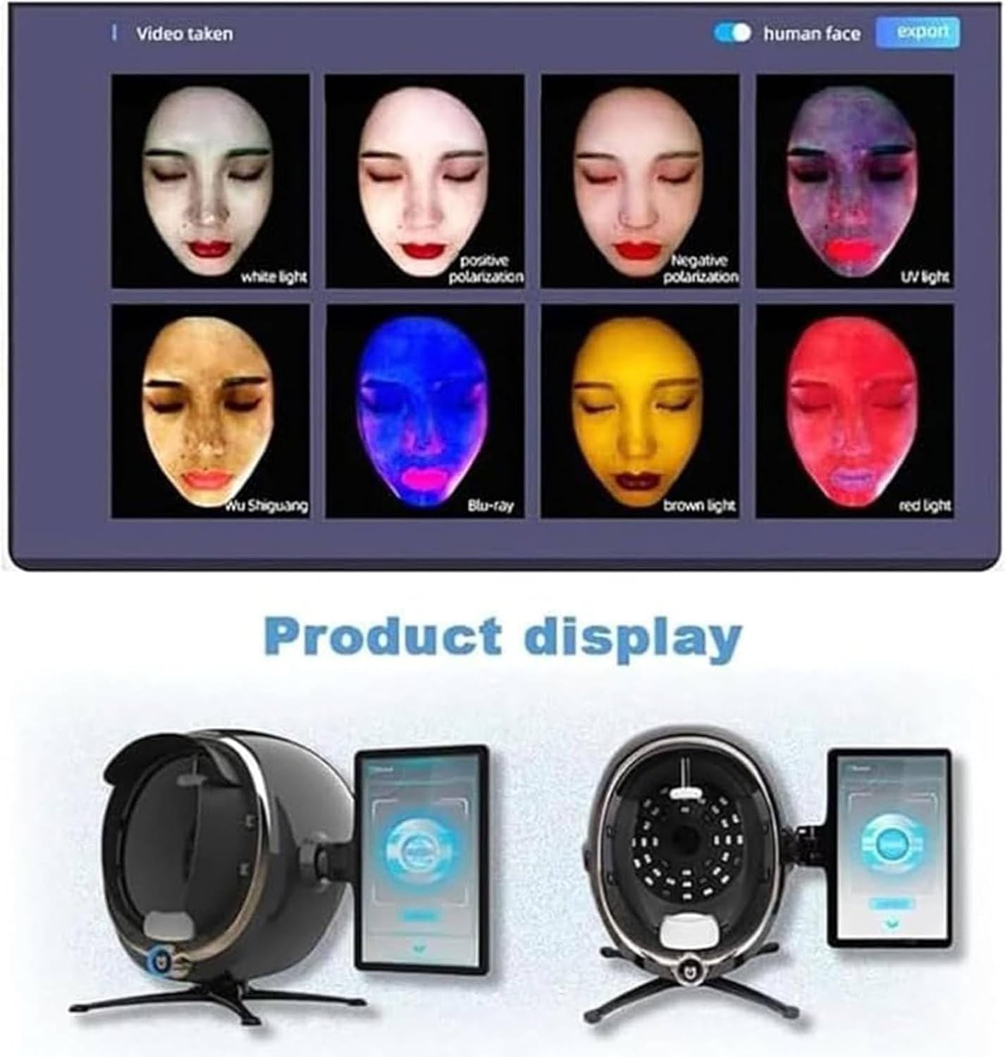3D Digital Skin Analyzer Detector, AI Smart Facial Skin Analysis Machine