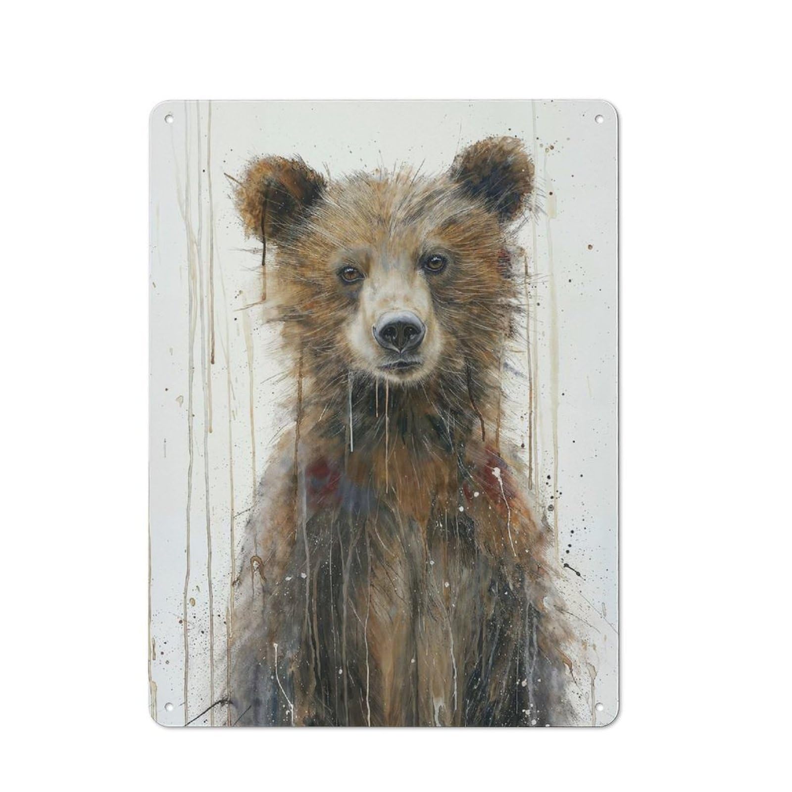 Junmoney Gentle Gaze Printed Metal Sign 40X30cm For Hobby Room Or Studio, For Creative Interior Collectors