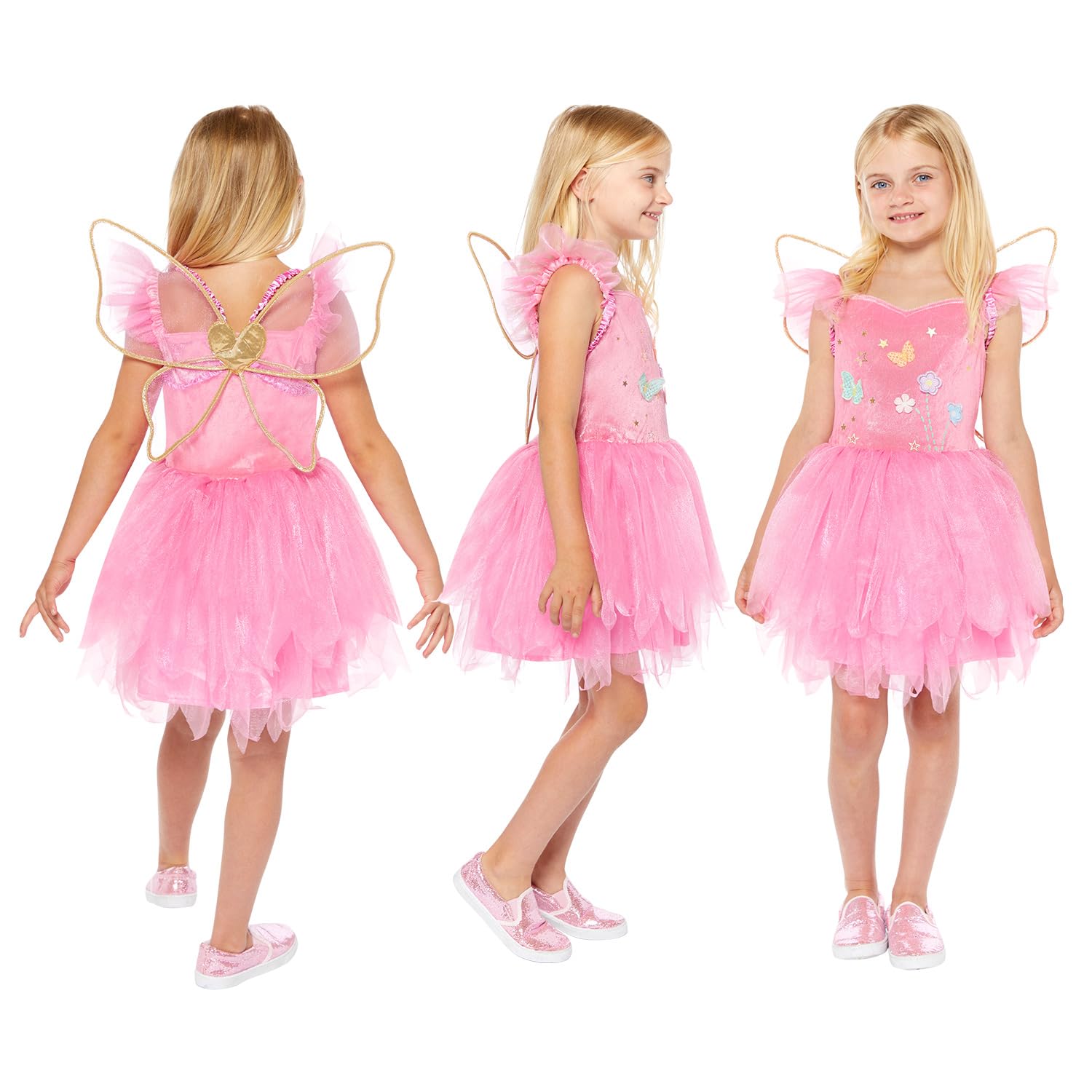 amscan Childs Girls Pink Fairy Fancy Dress Costume