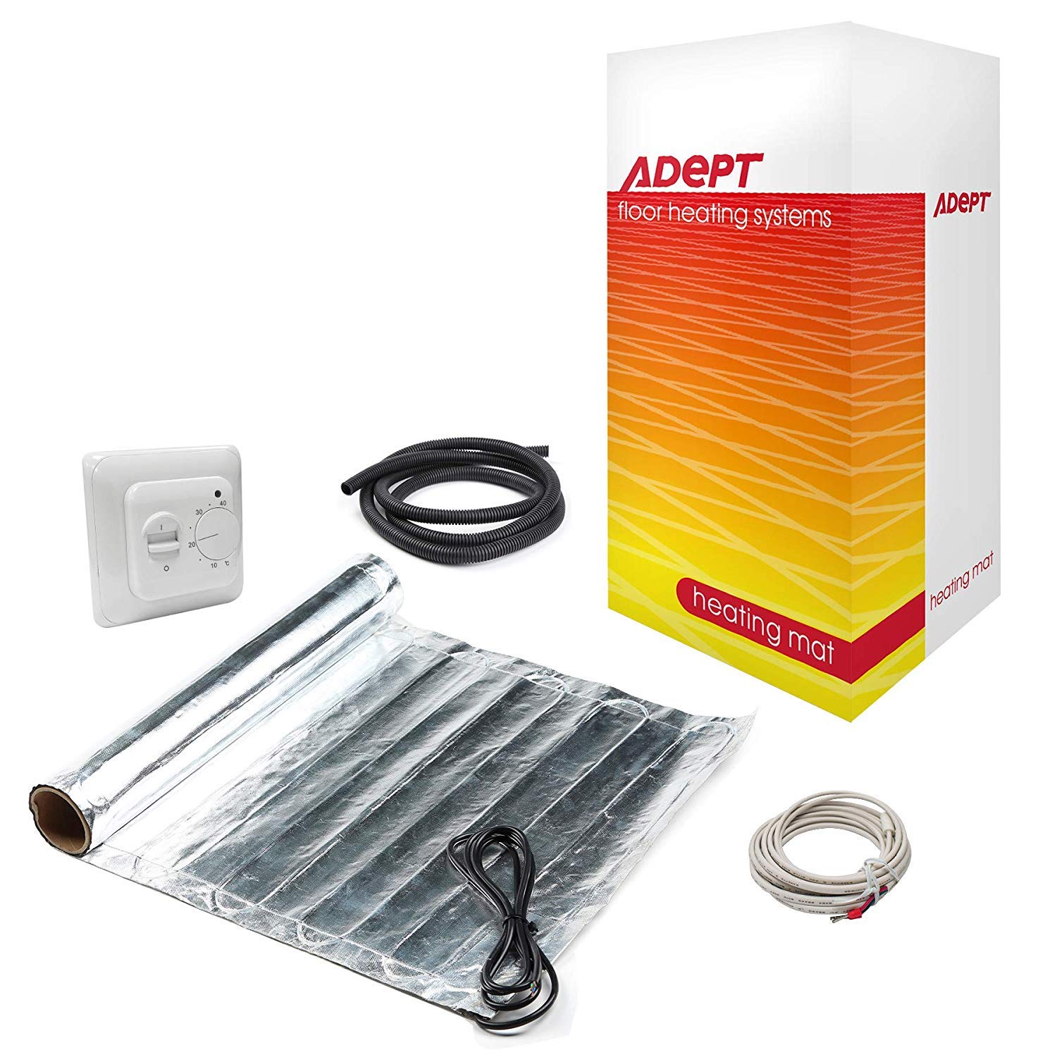 Electric Underfloor Heating Mat Kit for Laminate or Engineered Wood Flooring  - 140W/m2 - Choice of Size u0026 White Dial Manual Thermostat Thermostat :  Amazon.co.uk: DIY u0026 Tools