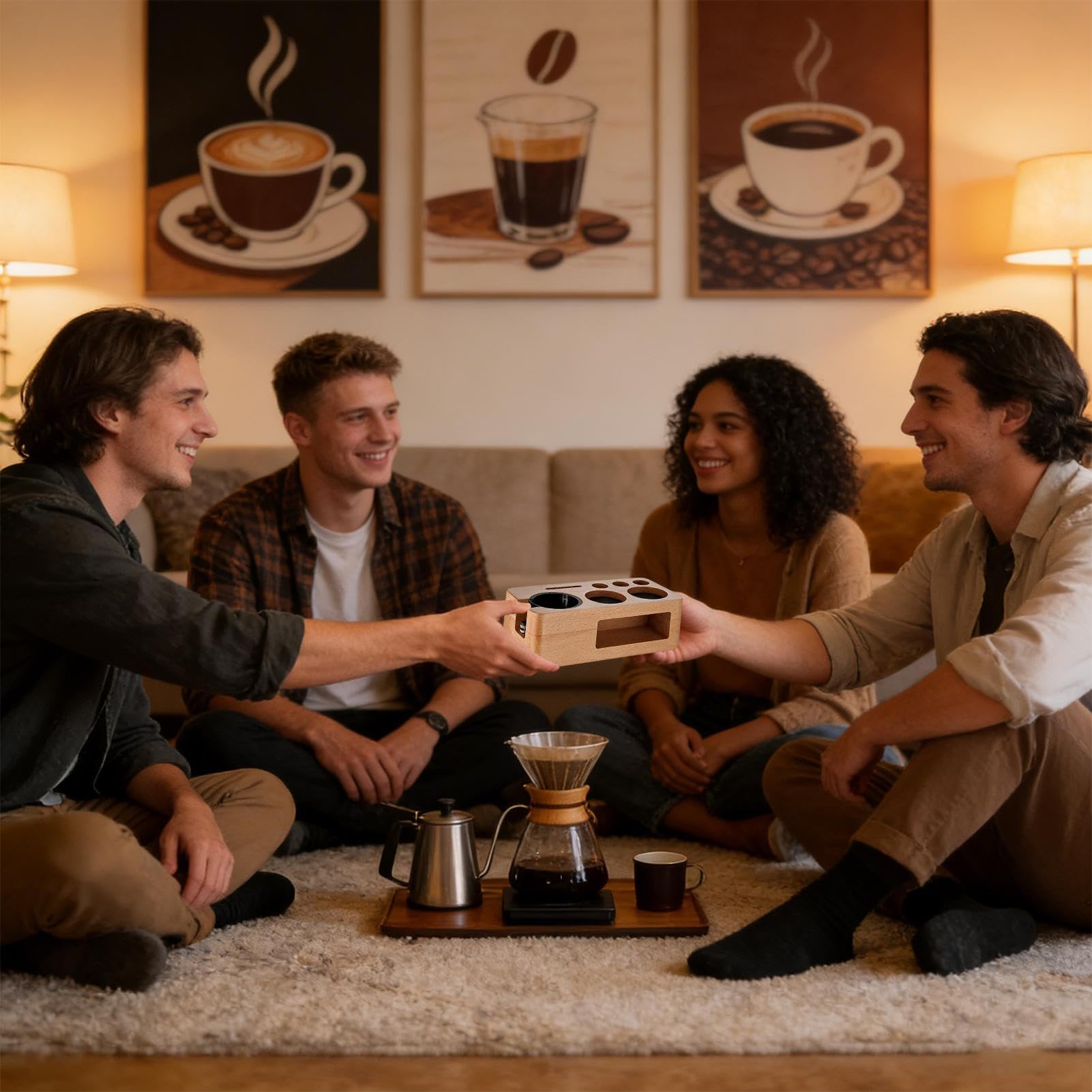 Tamper Station, organizer multifunzione per accessori espresso con schermo