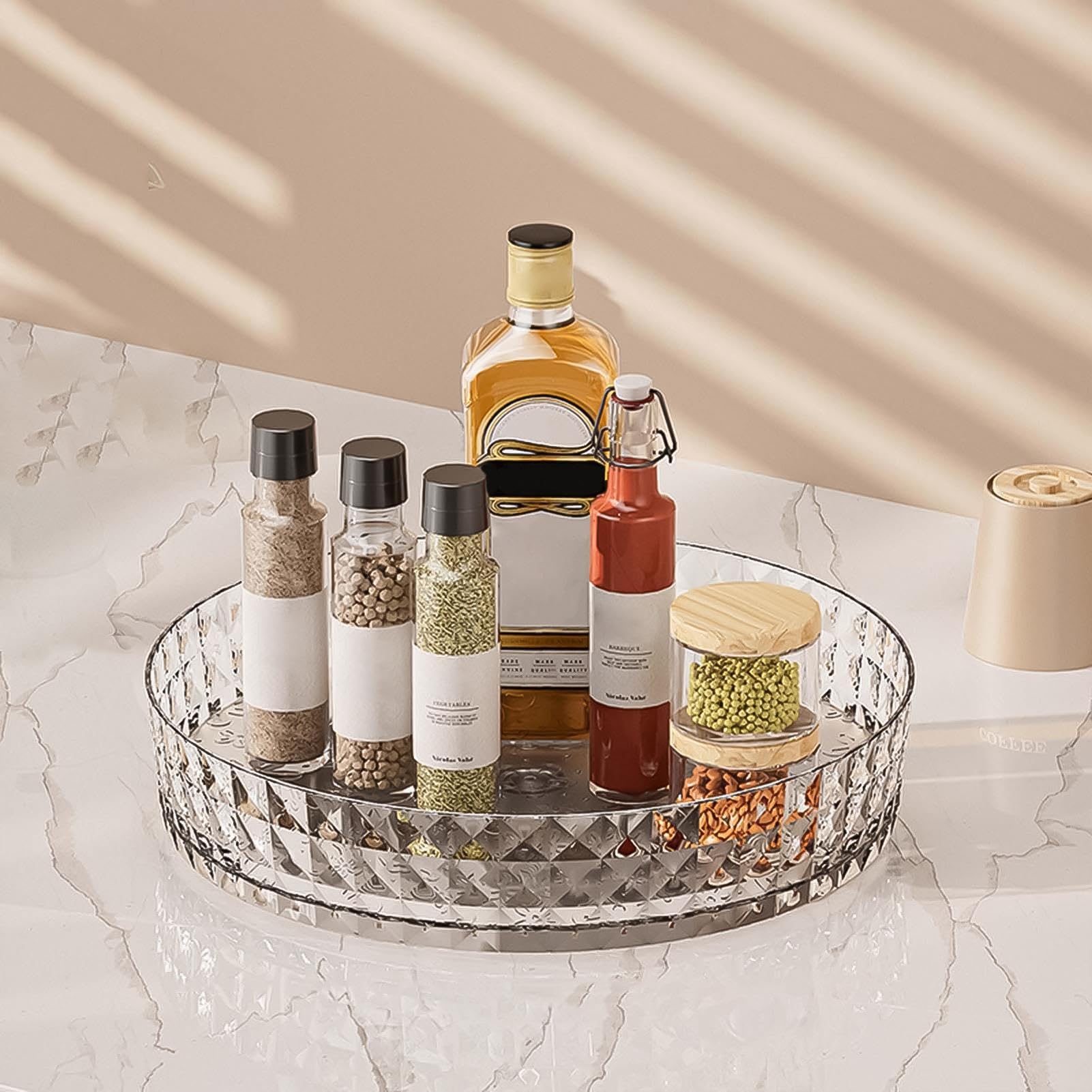LARS360 Scaffale Portaspezie 4 Livelli In Acciaio Inox - Organizer Da Cucina Per Barattoli, Bottiglie, 35x20x52 Cm - 2