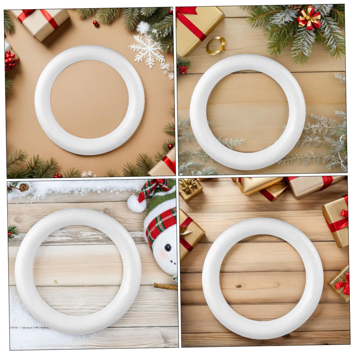 Alipis 3pièces Kit De Cercles Ronds Mousse pour Couronnes De Décoration Intérieure De Noël Supports De Couronnes pour Loisirs Créatifs Et Décoration De Maison