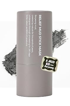 BRMUD Relief Mud Stick Mask - ATEEZ Pick 3-Minute Gently Exfoliating Pore Clay Stick Mask with Boryeong Mud, Tea Tree Oil & PHA - Absorbs Oil, Decongests Pore & Smooths Skin - Korean Skin Care 1.05 oz