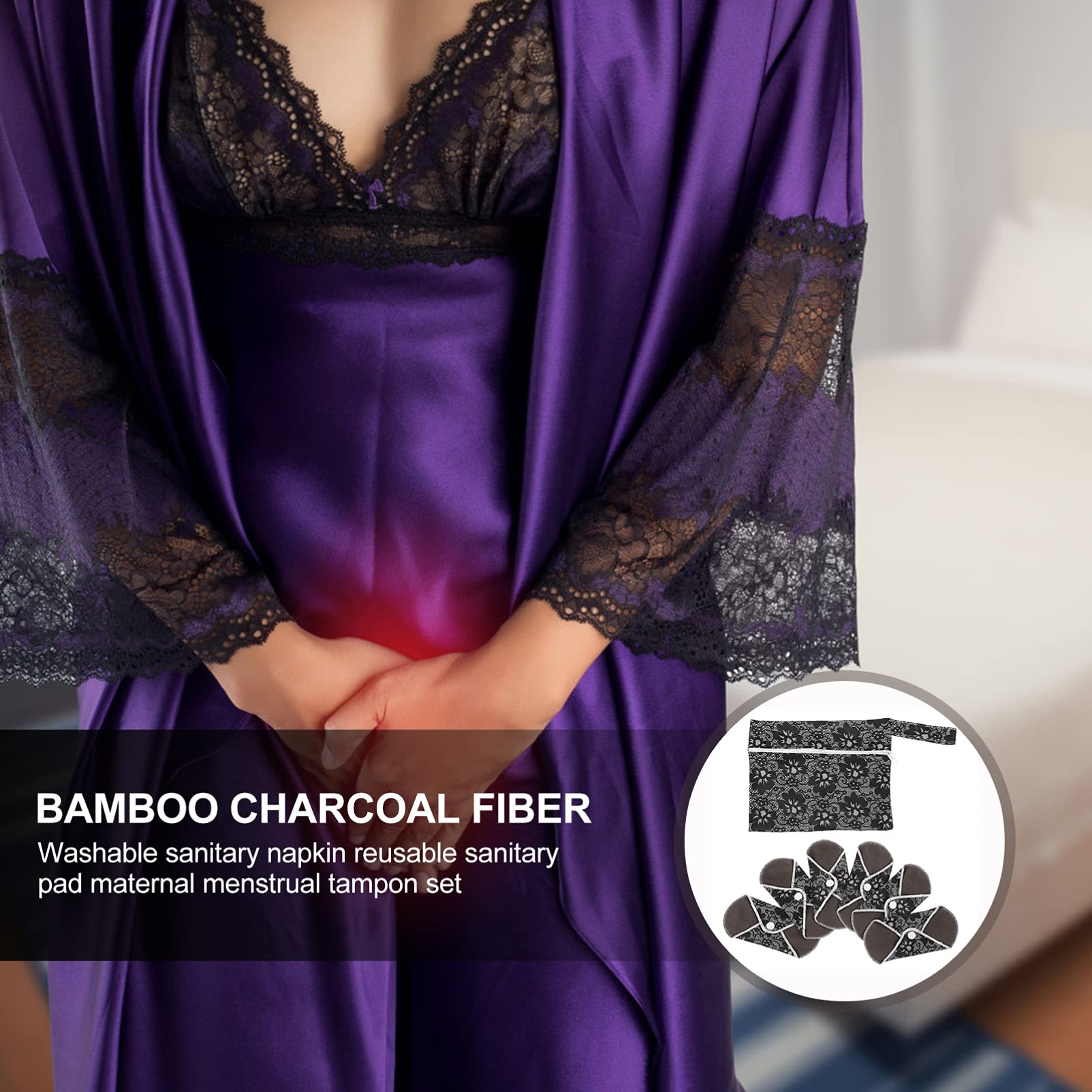 Teiliges Tante Handtuch Set Damenbinde Mit Tasche Wiederverwendbare Damenbinden Menstruationseinlagen Stoff Menstruationseinlage Bambuskohle Waschbar Und Die Mittlere