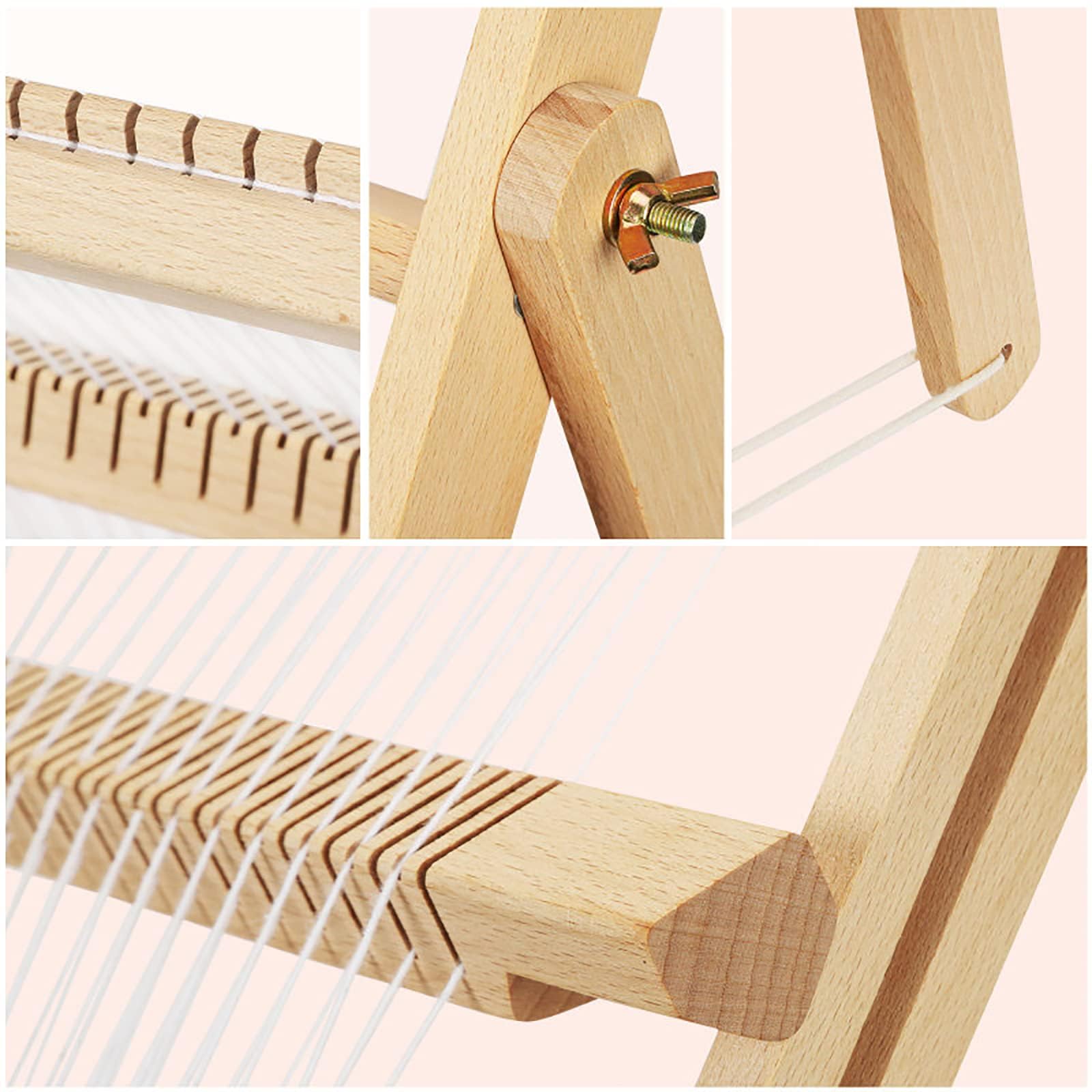 Telar con Soporte, Telar de Madera multiartesanía para Artes y Manualidades, telares de Tapiz con Marco Extra Grande, máquina de Tejer Tejida a Mano para Principiantes, Adultos y niños