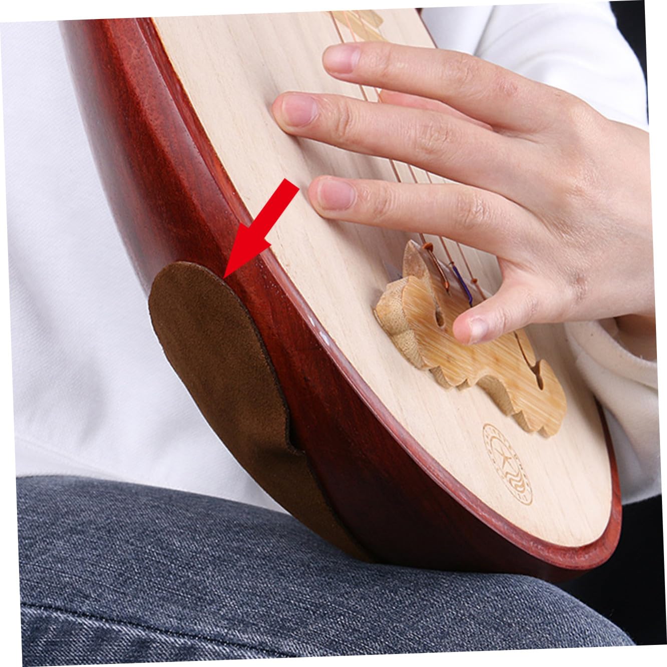 Rough Cowhide Anti-skid Pad for Musical Instruments Double-sided Adhesive Non-slip Mat Wear-resistant Accessory for Pipa Erhu Guitar And Folk Instruments