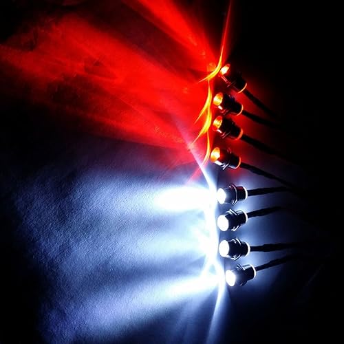 ShareGoo - Kit de faros delanteros LED de 8 LED, accesorios compatibles con Traxxas HSP Tamiya Redcat RC4WD Axial SCX10 RC Car Truck Tank Crawler