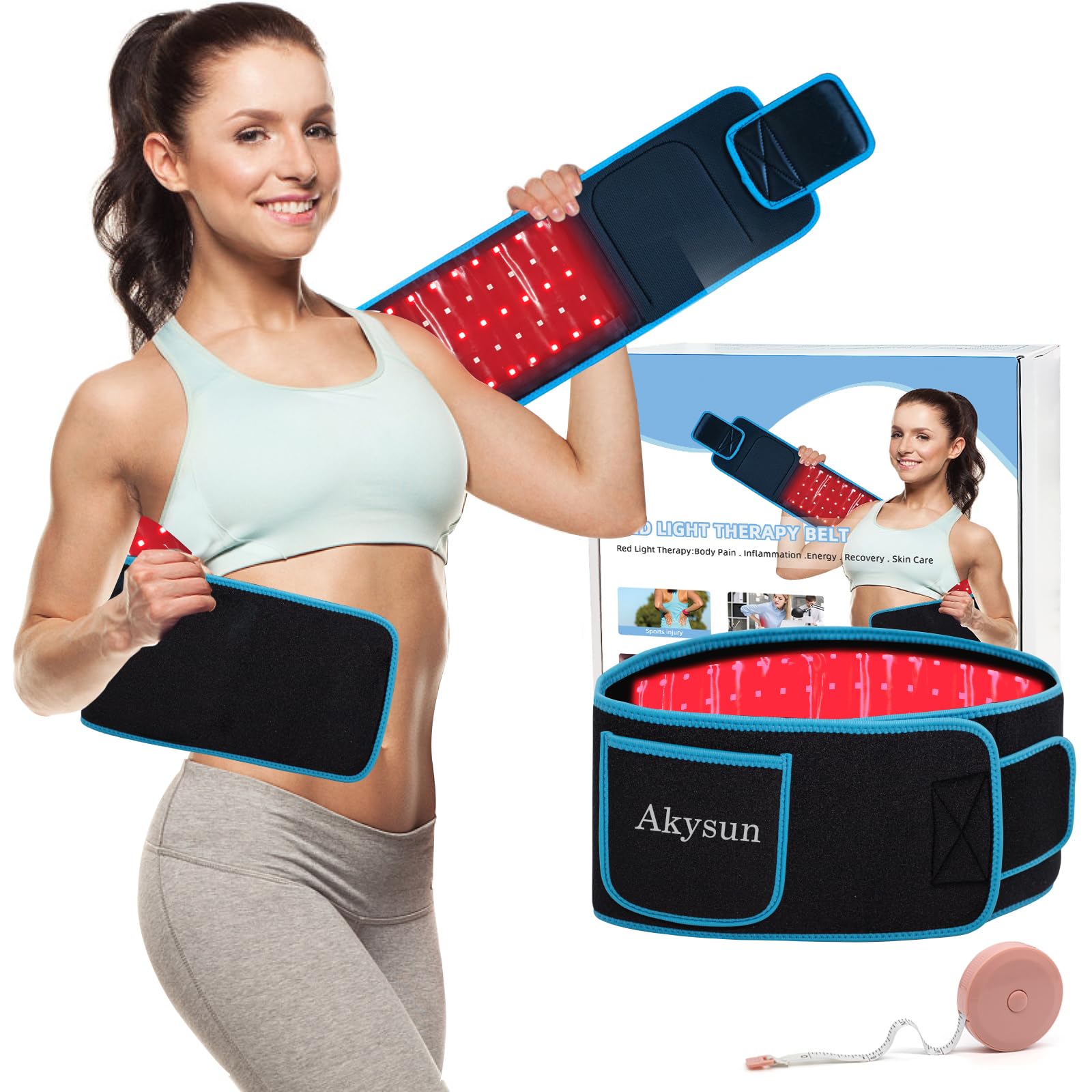 Red Light Therapy Belt,LED 660nm&850nm Near Infrared Light Therapy Wrap with Timer for Body Back Shoulder Waist Muscle Pain Relief,Speed Healing,Improve Joint Inflammation,Gift for Women Men