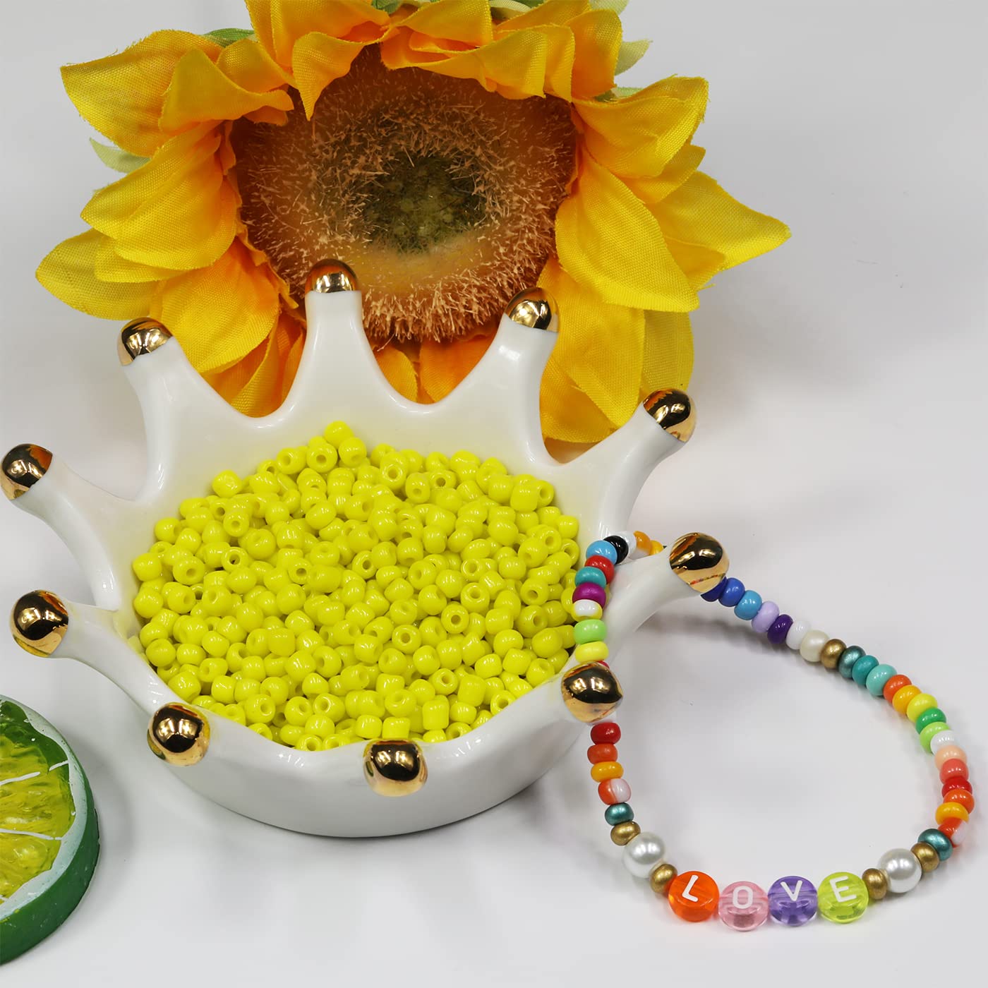 4mm Yellow Seed Beads for Jewelry Making 110 Grams About 1600pcs,6/0 Glass Craft Beads for Making Earrings Bracelets - Image 4