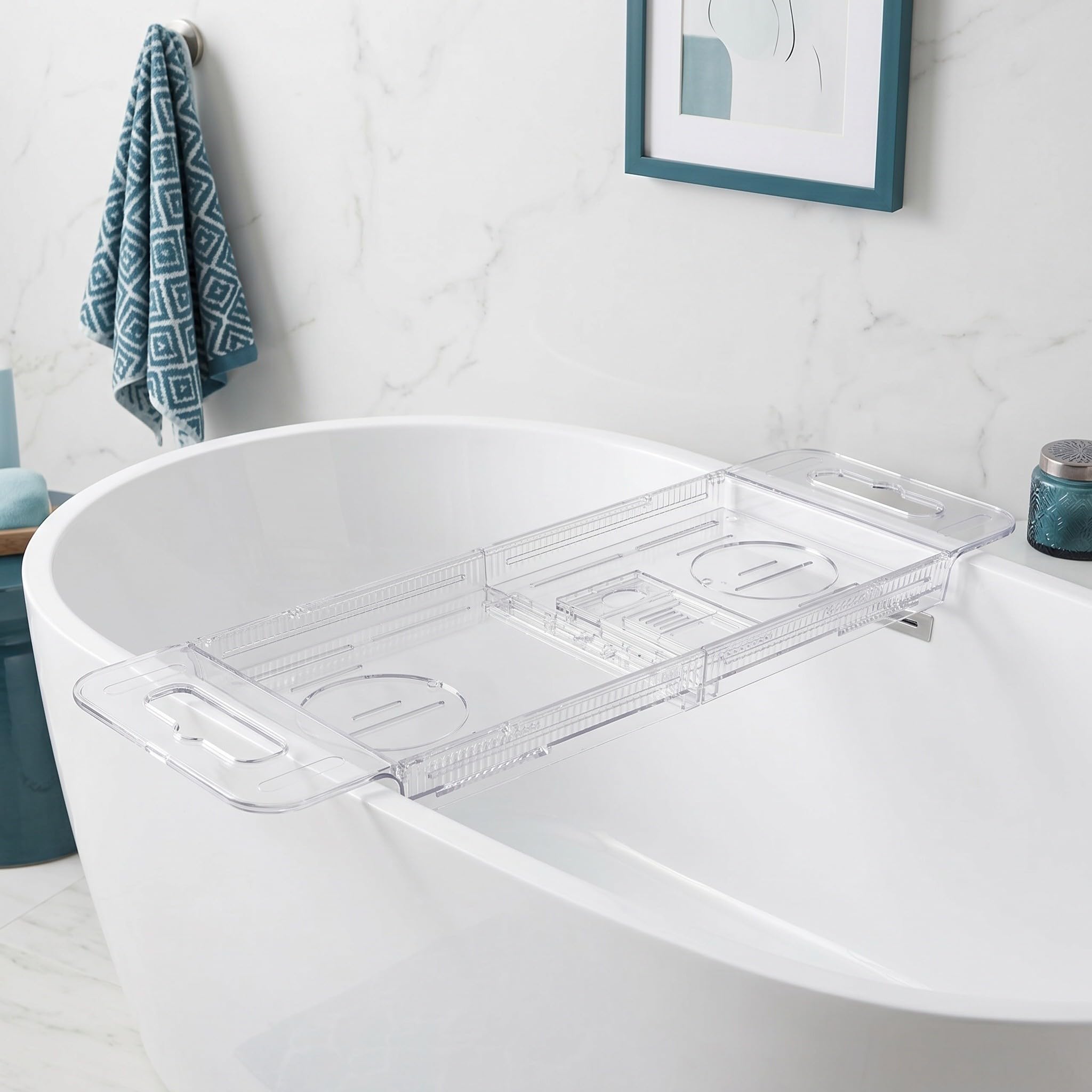 POPETPOP Bandeja con Superficie Lisa y Diseño Minimalista Plegable y Portátil de Plástico y Limpieza Rápida para Bañera Adecuado para Baños Pequeños