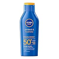 NIVEA SUN Protect & Hydrate SPF 50+ 400 ml, Crema solare 50+ idratante 48h ad assorbimento rapido