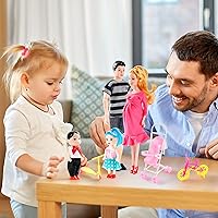 Vista 3 de Juego de juguetes para mamá embarazada, muñeca embarazada con bebé, incluye carrito de muñeca