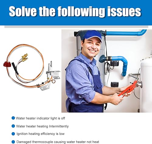 Miniatura 9 de 233-47845-05 415-47845-05 - Conjunto piloto del calentador de agua compatible con Bradford White Honeywell NAT CS8840A1-1041 Pieza de repuesto para