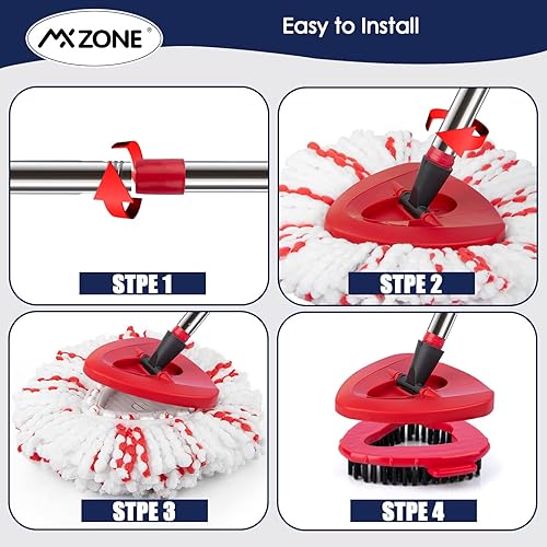 Miniatura 32 de Cabezal de repuesto para fregona O Ceda Spinning EasyWring Rinse Clean Mop Recambio, repuesto de cabezal de fregona para 2 depósitos de fregona