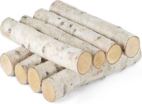 Paquete de 8 troncos de abedul (2.3 a 3.2 pulgadas de diámetro) madera de abedul para decoración de chimeneas, troncos de chimenea, ramas de madera
