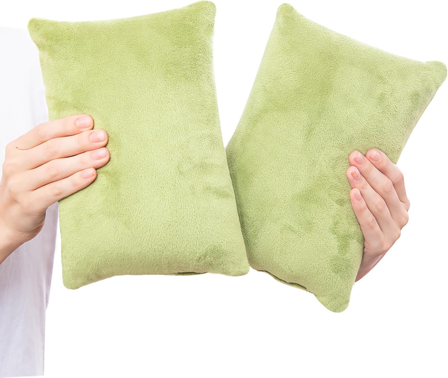 2 Pack Small Pillow, Memory Foam Mini Pillow 11 X 7 Inches for Travel, Sleeping, Nap and Neck, Knee, Lumbar Support, Tiny Pillow Cushion for Pet, Dogs (Green)