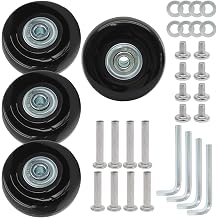 Luggage Wheels Replacement Set of 4, 50mm x 18mm Suitcase Wheels Replacement Rubber Swivel Caster Wheels with Installation Accessories, Luggage Replacement Wheels for Trolley Bag Drawbar Box