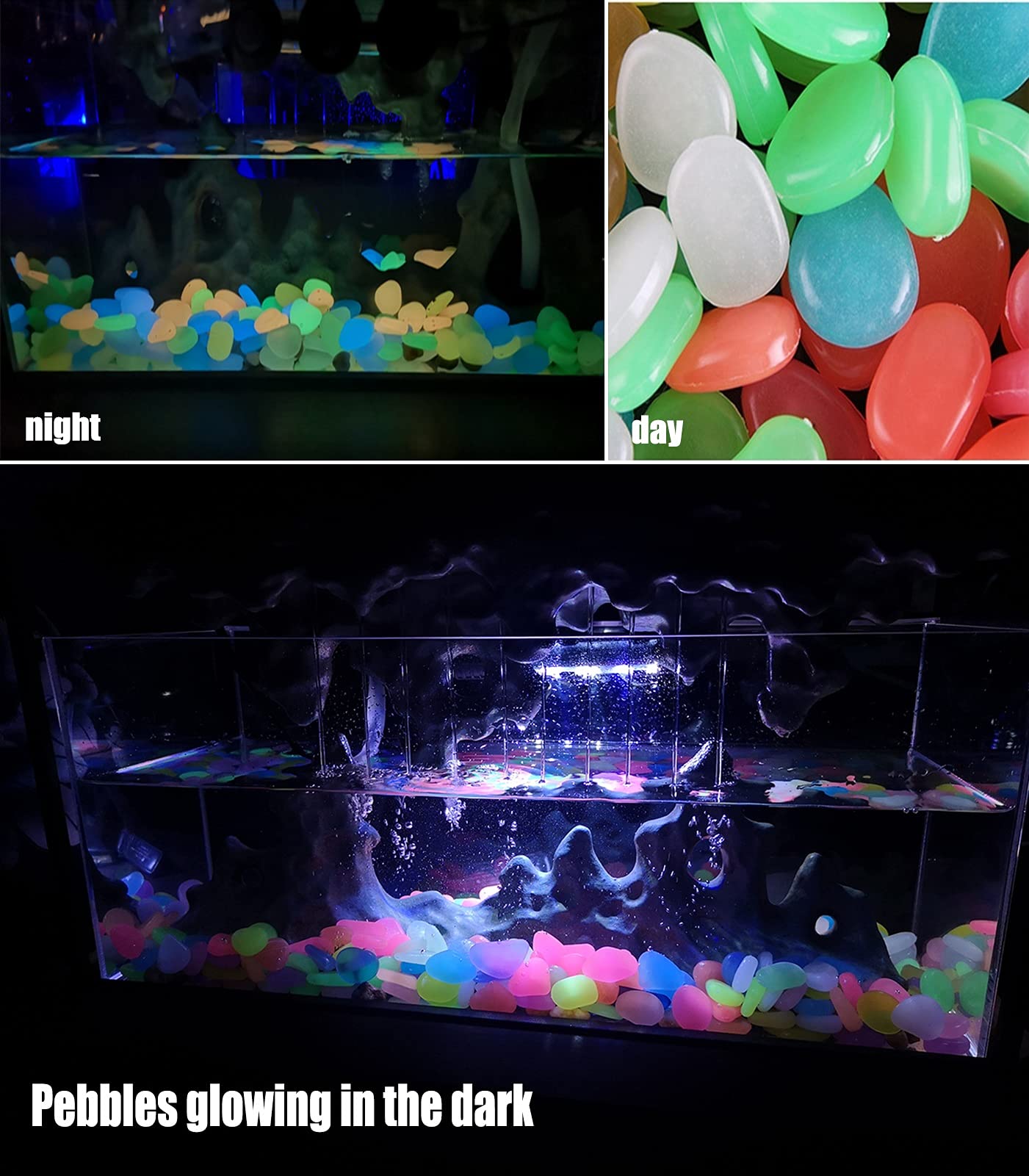 ENHANCE PER ACQUARIO e giardino con ciottoli incandescenti confezione da 50/100 EUR 10,44