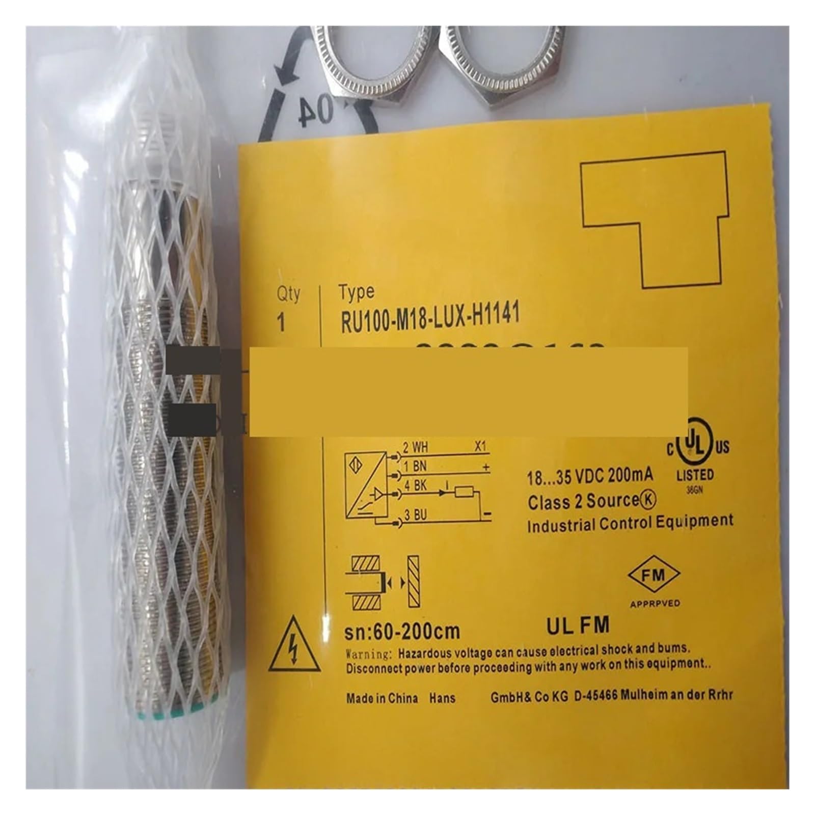 ZVQYSGIW 1pcs RU70-M18K-LFX-H1141 RU100-M18-LUX-H1141 RU100-M18-LIX-H1141 RU50U-S18-LU8X-H1141 RU100-T30-LI26X3 sensor(RU100-M18-LIX-H1141)