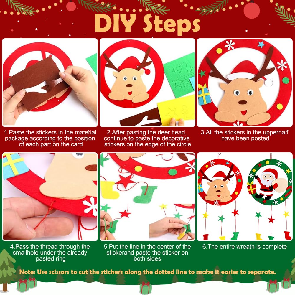 Lezehea 5 Piece Wooden DIY Kit for Children | Wooden Christmas House and 8 Watercolour Pens, DIY Activity Decoration, Decoration Christmas Trees Windows Doors