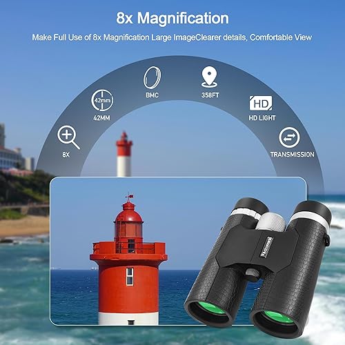 Miniatura 9 de Astromania Prismáticos compactos de 10 x 42 pulgadas, prisma -BK7, regalos para adultos y niños, para conciertos y teatro, observación de aves,