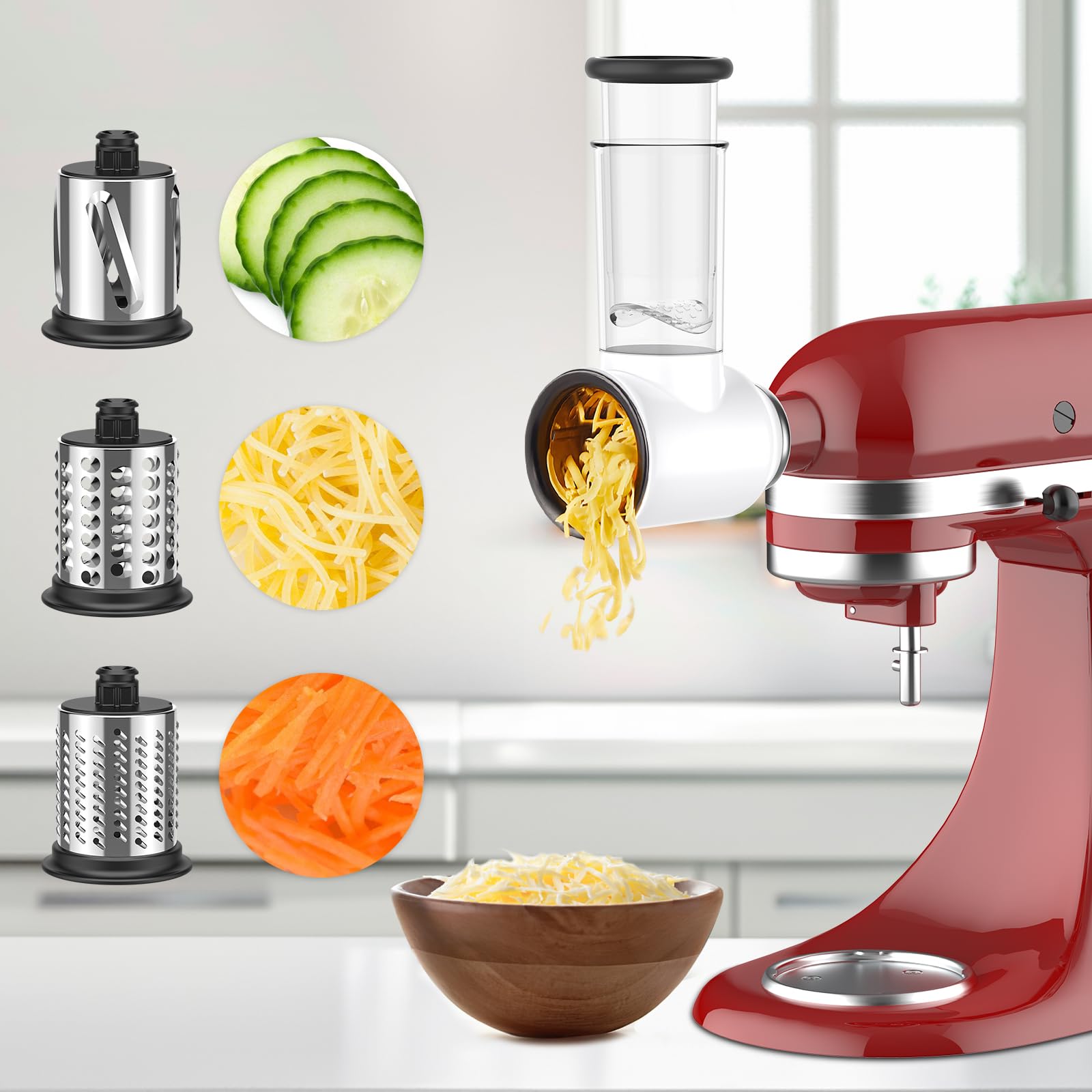 COFUN Accessoires de Hachoir à Viande et Coupe-légumes pour KitchenAid Robot Pâtissier, Comprend un Accessoire pour Kitchen Aid Hachoir à Viande et un Ensemble de Coupe-légume