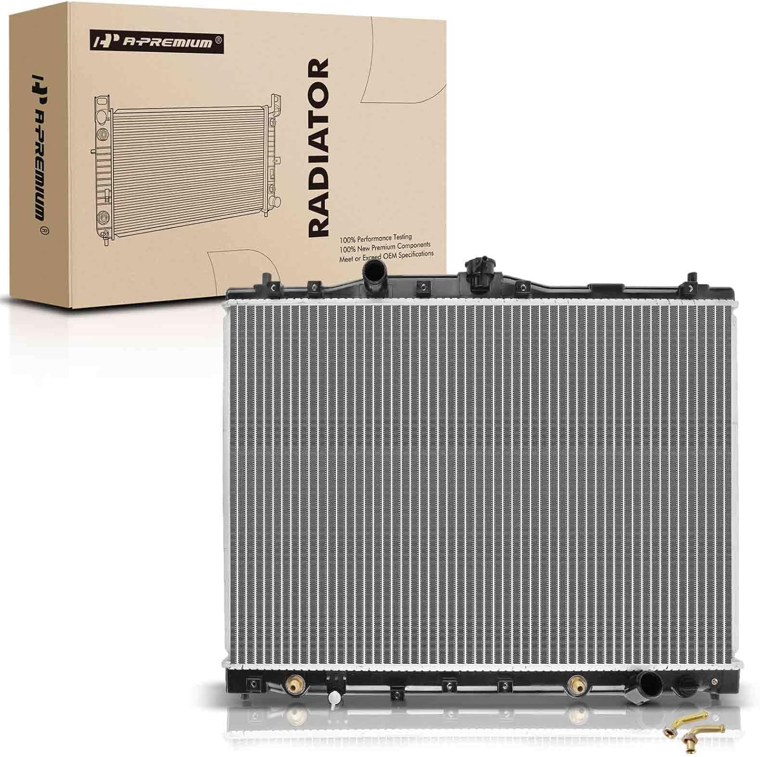 A-Premium Engine Coolant Radiator Assembly with Transmission Oil Cooler Compatible with Acura RL 1996 1997 1998 1999 2000 2001 2002 2003 2004, Automatic Transmission, Replace# 19010-P5A-013