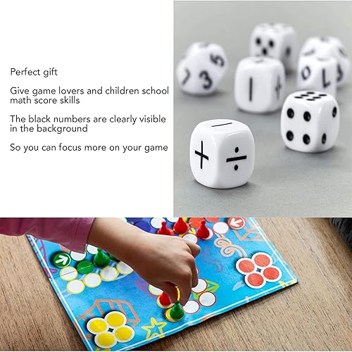 Miniatura 5 de Juego de dados de 24 piezas para contar enseñanza, juegos de dados de matemáticas, letras negras para aprender matemáticas, incluye dados de