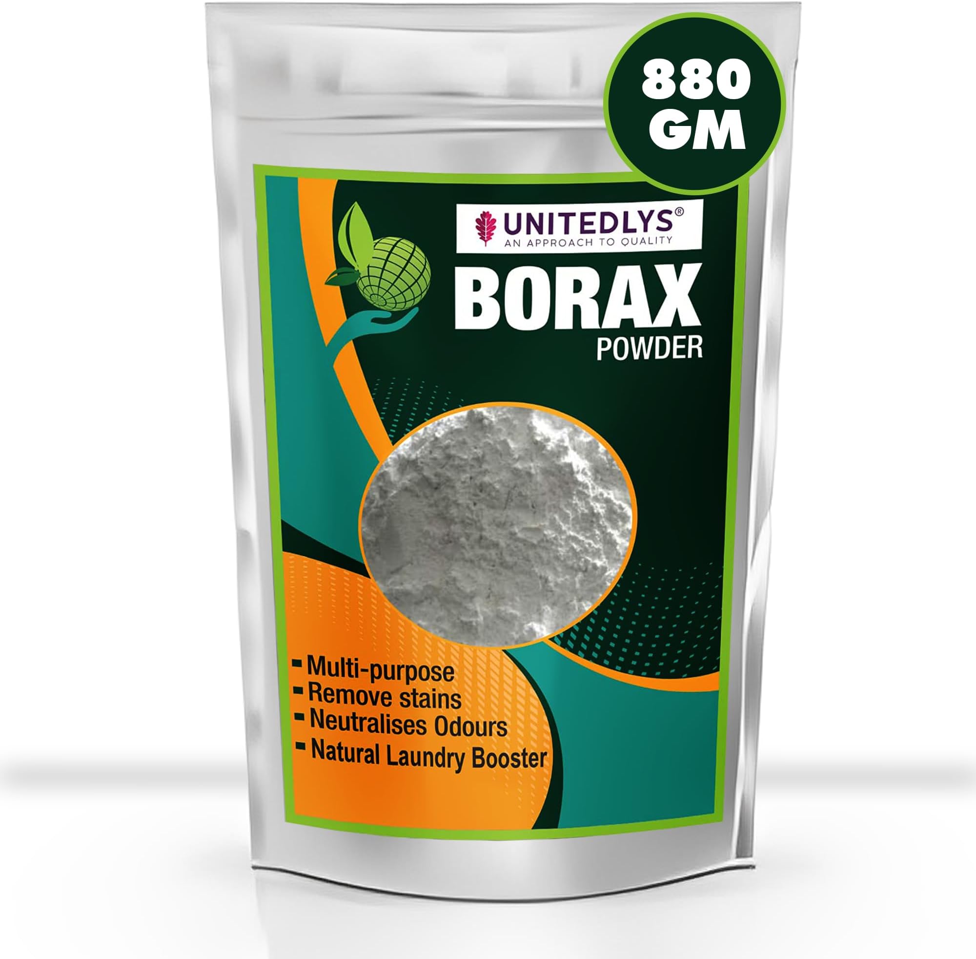 Unitedlys Borax Powder Pure Whitening & Cleaning Power For Clothes,Slime For Kidsants Killerfloor Cleanerdrain Cleaner,(880 Gm, White)