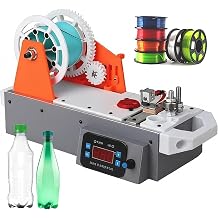 3D Recycled PET Filament Maker, 3D Printer Extruders w/Digital Display, Temperature and Speed Adjustable, Desktop Filament Maker for Families, DIY Makers Includes Bottle Cutter 110V-220V