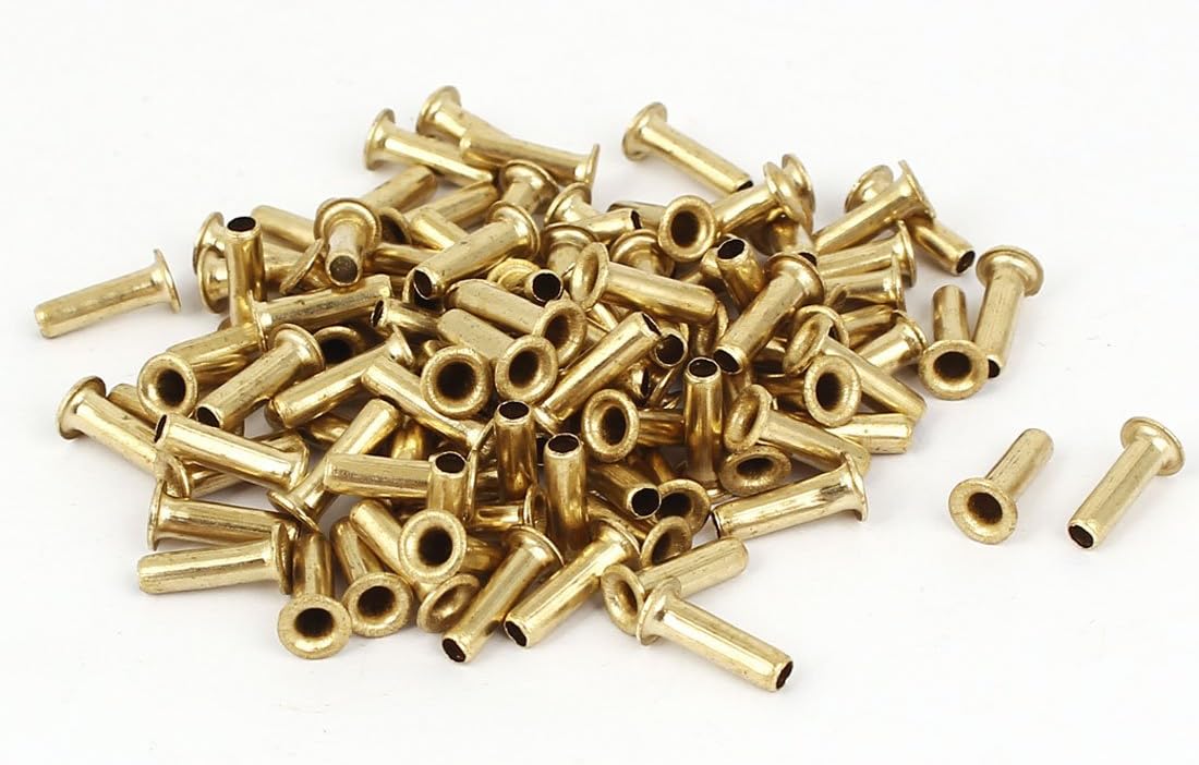 Aexit 3mm x Nuts 10mm Daily bargain sale Double Plated Minneapolis Mall Brass Gr Sided Rivets Hollow
