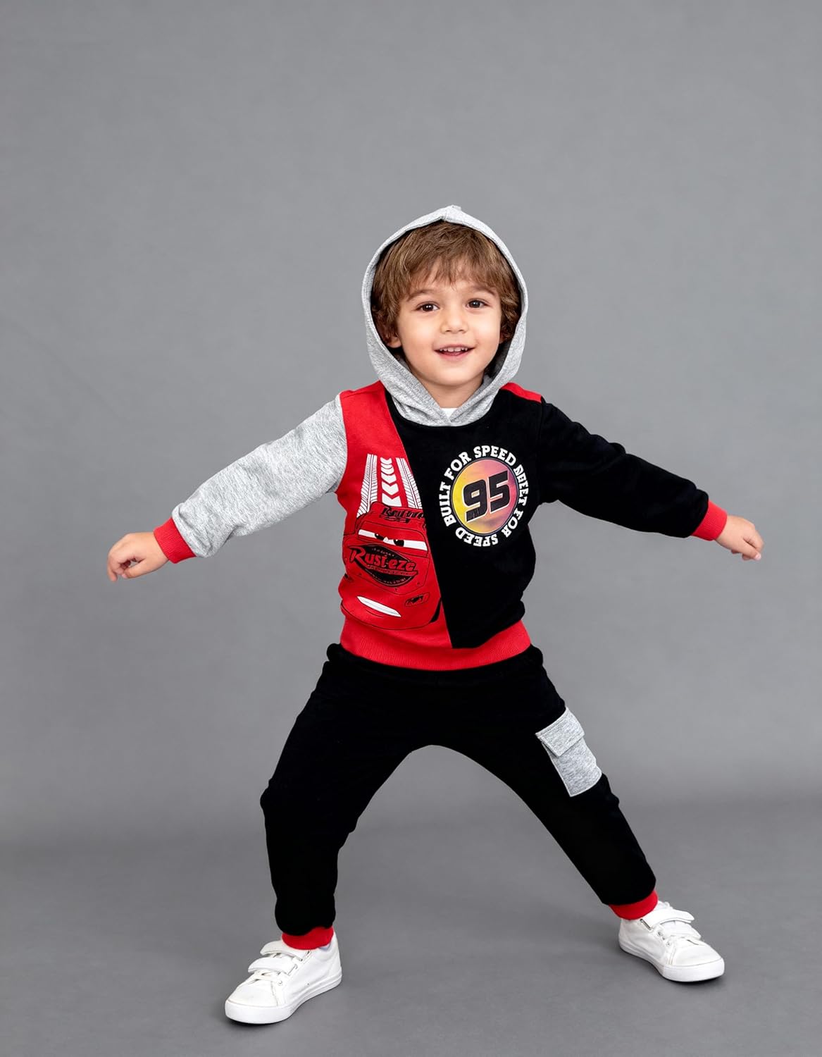 Disney Pixar Cars Boys’ Lenticular Hoodie and Jogger Pants Set, 2-Piece Lightning McQueen Outfit - Image 5