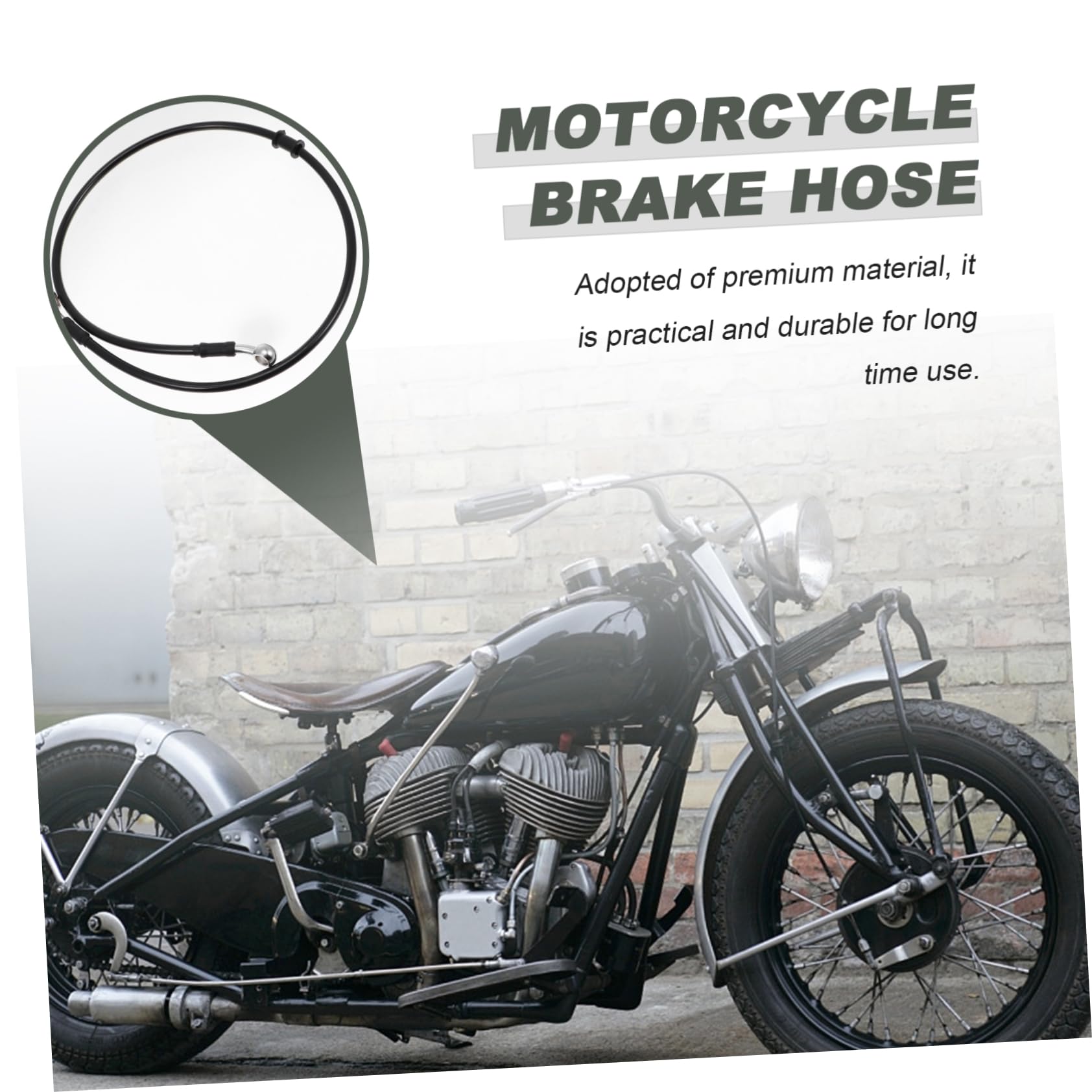 MUCKLILY 1pc Motorcycle Brake Hose Nylon Iron Material Front Brake Line for Bike