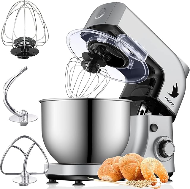 Nestling 5L Stand Mixer 800W with Mixing Bowl, 6 Speed Tilt-Head Kitchen Electric Food Mixer, Dough Hook, Whisk, Beater for Wheaten Food, Salad, Cake