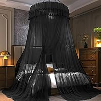 Vista 4 de Kertnic Mosquitera Dosel de Cama para Niñas, Dosel de Cama de Princesa Cortina de Malla Fina Transparente Cúpula, Doseles de Cama para Niños