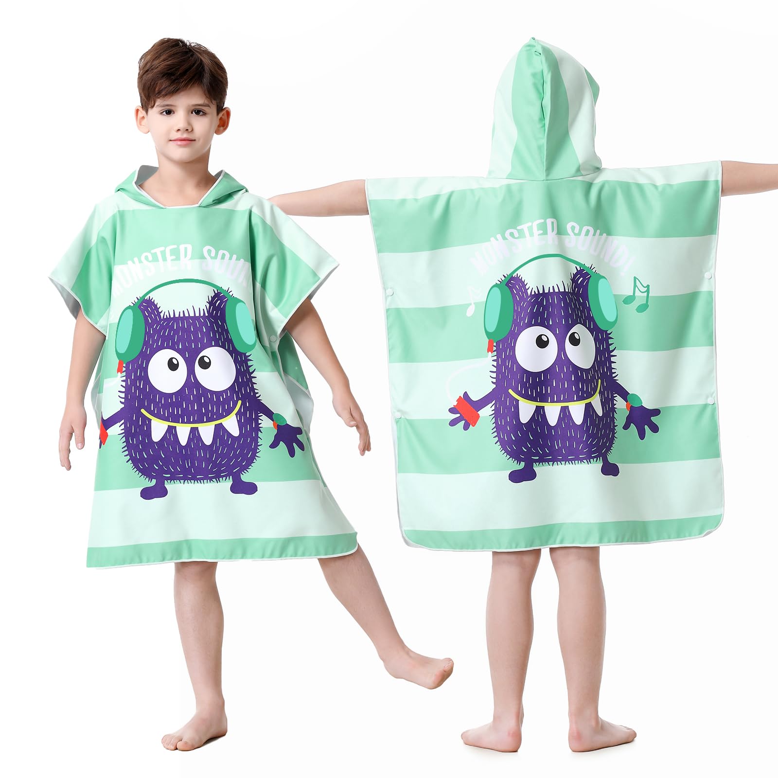MOKANI Badeponcho Kinder mit Kapuze, Mikrofaser Handtuch Poncho füR MäDchen, Jungen, Weich & SaugfäHig Strandtuch Badetuch Badehandtuch füR für Badezimmer, Schwimmbad, Reisen (Kinderhöhe: 100-140 cm)