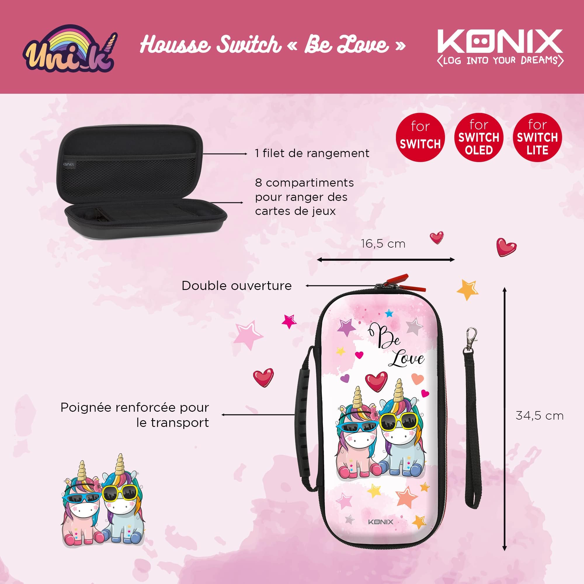 Konix My Hero Academia Funda de protección y Transporte para Nintendo Switch, Switch Lite y Switch OLED - 8 Juegos - Diseño My Hero Academia - Negro — view 111