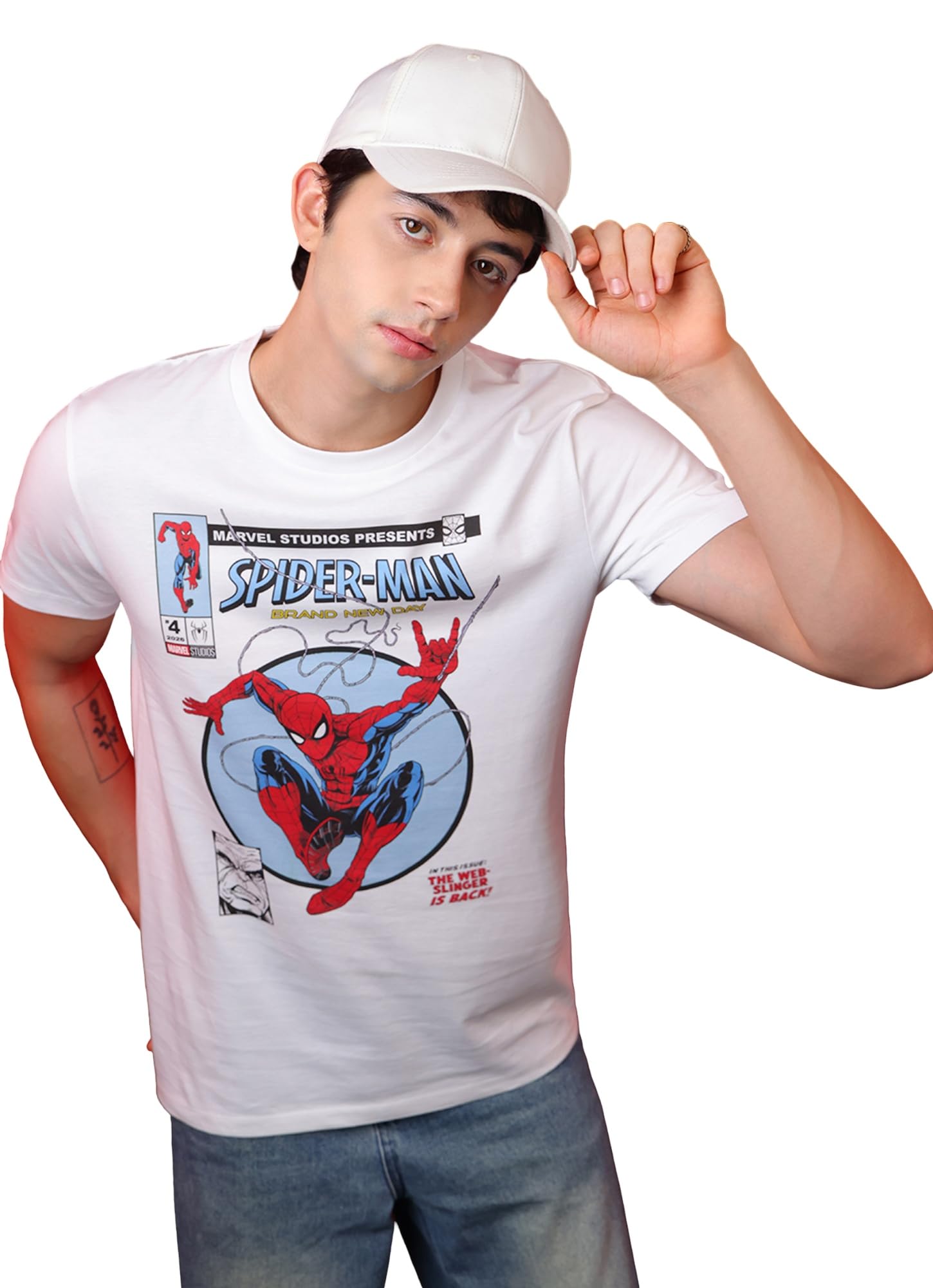 free authority Official Marvel Spider-Man Brand New Day Graphic Printed Men's Regular Fit T-Shirt Pure Cotton Crew Neck Casual Summer Tee-picture-40
