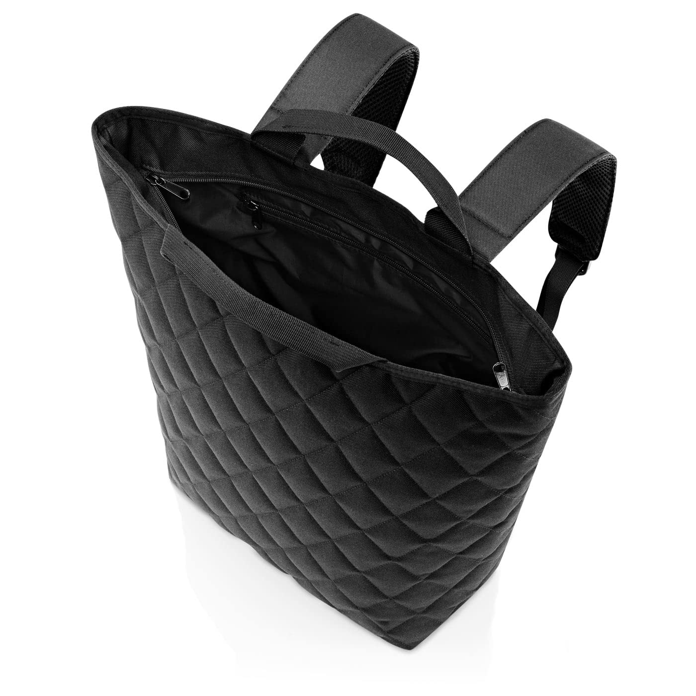 reisenthel shopper-backpack rhombus black - urbaner und stylischer Rucksack, Laptopfach, modernes Design, Couleur:rhombus black