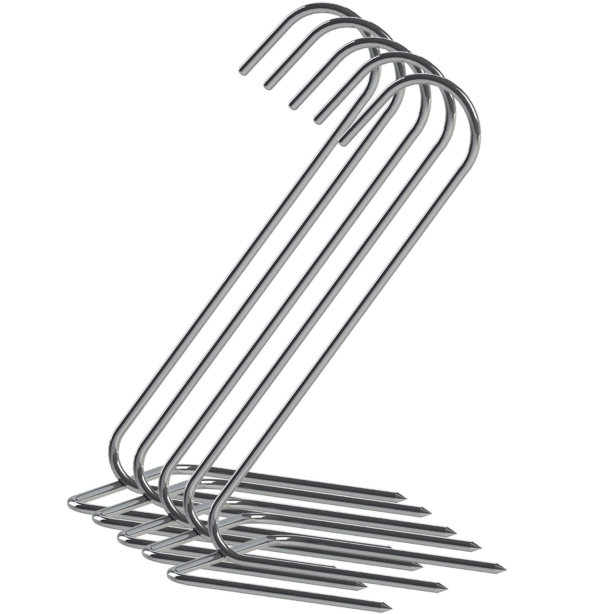 Browin 311301 Ganci per affumicatura per Pesce, avvitabili, antiruggine, Resistenti alle Alte Temperature, Confezione da 5, Acciaio Inox