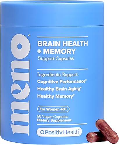 MENO - Cápsulas de apoyo para la salud cerebral y la memoria Apoyo diario para el rendimiento cognitivo, la concentración y el envejecimiento