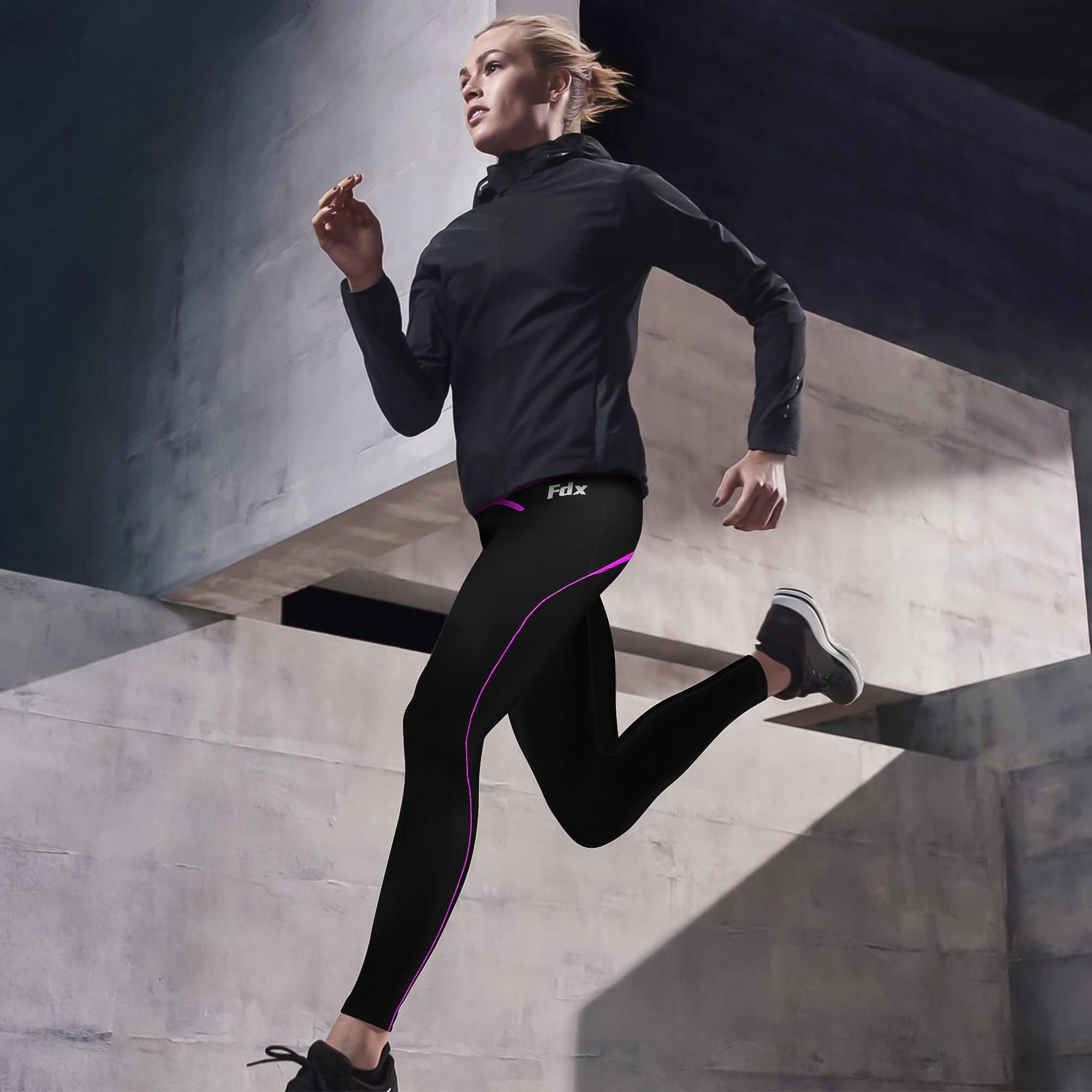 FDX Pantalon sous-vêtement Technique Femme, Legging de Compression léger, Respirant et à séchage Rapide pour Hiver, Fitness, Course, Ski et Salle de Sport