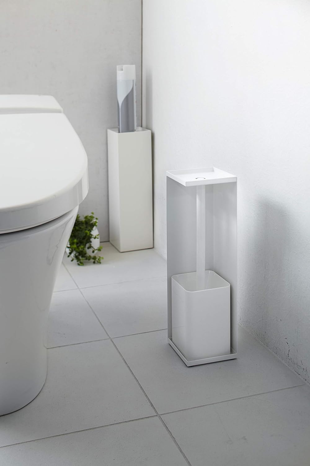 Yamazaki 7850 TOWER Toilettenpapierhalter, weiß, Stahl, Minimalistisches Design