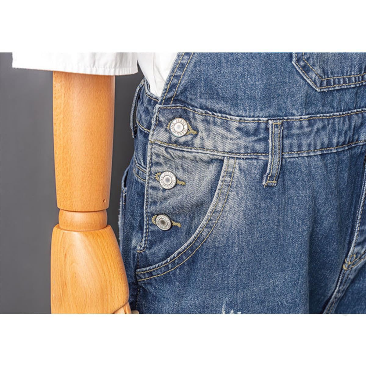 Salopette Corti Uomo Classica Pantaloncini da Lavoro Estivi Jumpsuit Salopette con Tasche Casual Retro Cargo Tuta Overalls Corta Vestibilità Regolare